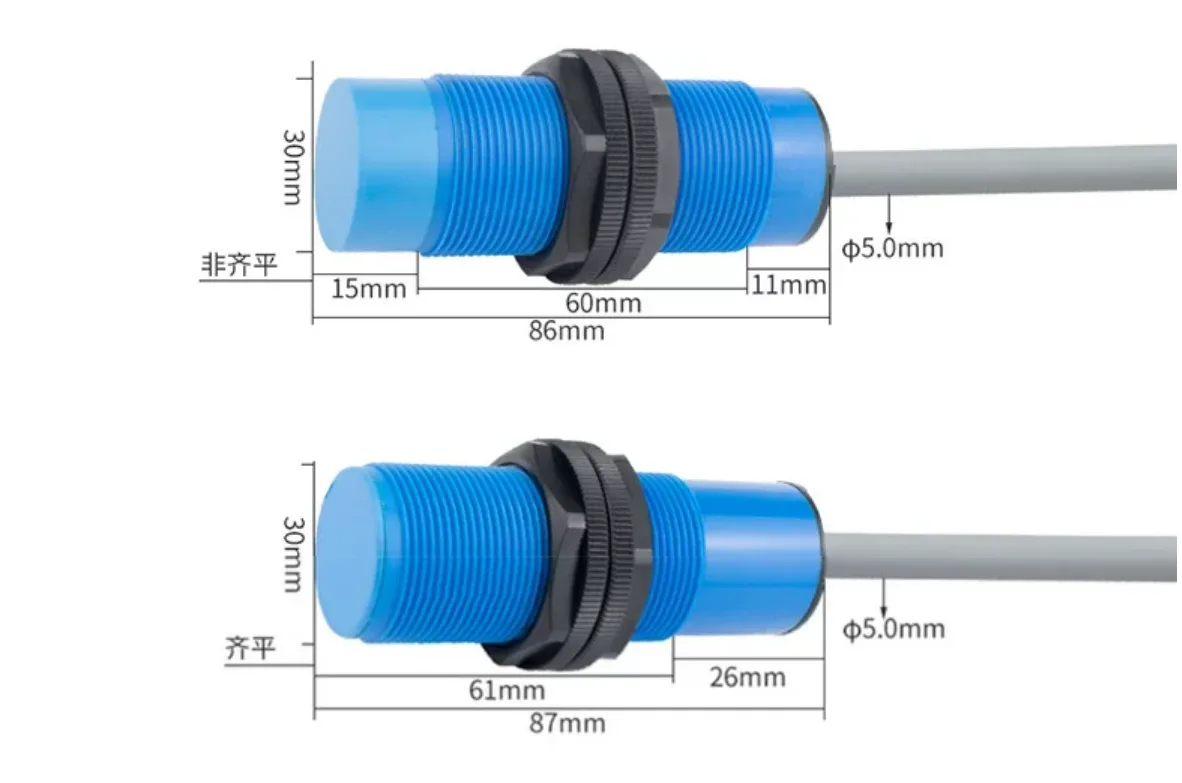 戴迪斯科 RS系列 M12M18M30电容式接近开关｜ABS塑料外壳耐腐蚀｜检测非金属液位料位｜国产替代 主图 12