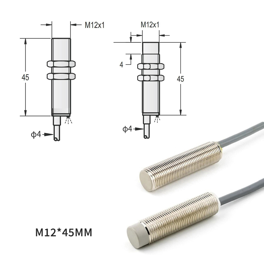 M12 金属电感接近开关|齐平 2/4mm · 非齐平 4/8mm · IP67/68